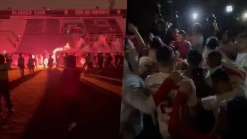 Universitario celebró a oscuras en el Estadio de Matute.