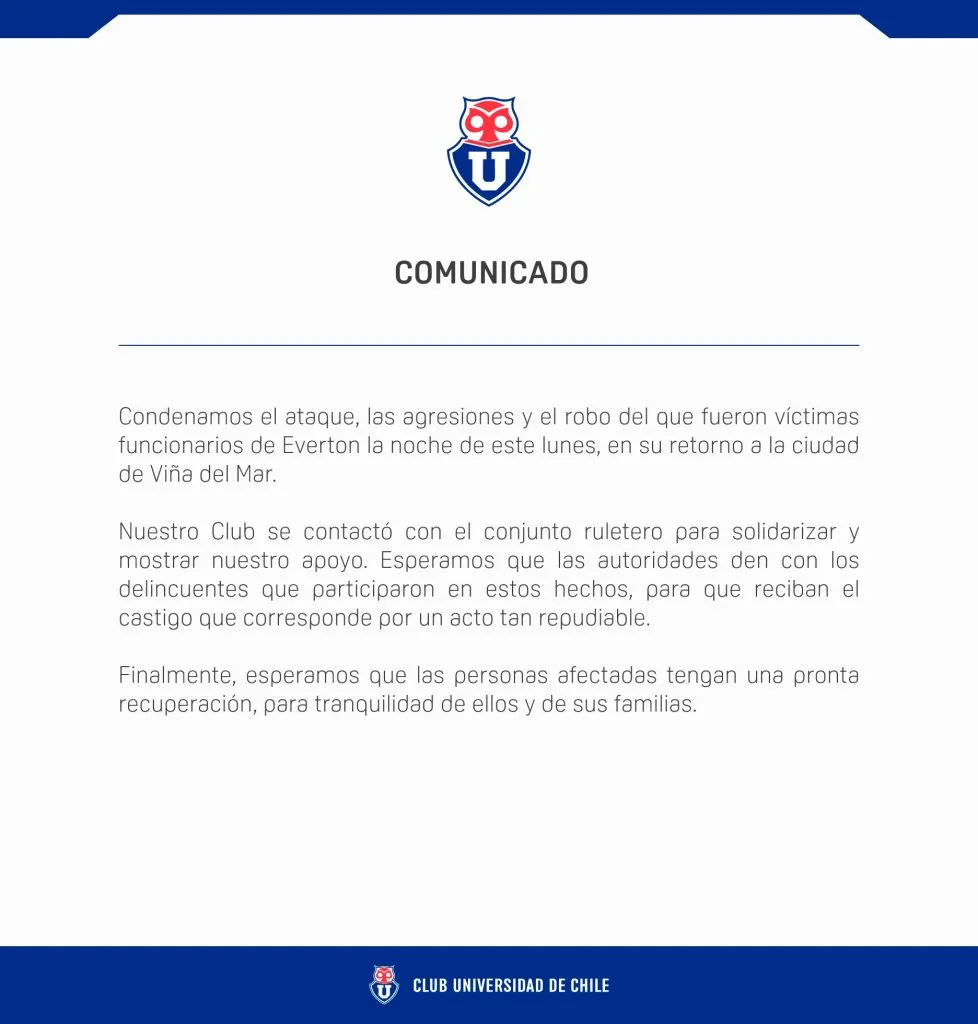 Universidad de Chile condenó el asalto