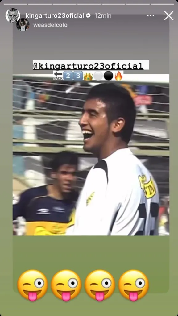 El registro de la historia publicada por Arturo Vidal.