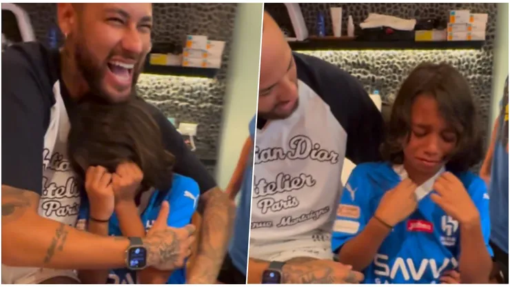 El hijo de Marcelo hasta las lágrimas con Neymar.