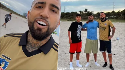 Vidal lució la camiseta de Colo Colo