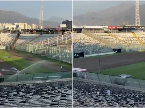 Colo Colo arregla la cancha del estadio Monumental