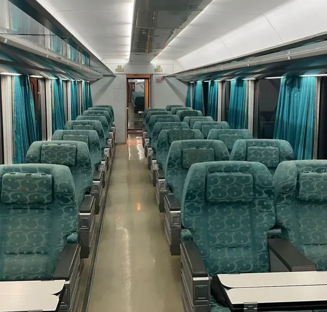 Así son los asientos del Tren del Recuerdo. Imagen: Instagram trendelrecuerdo.