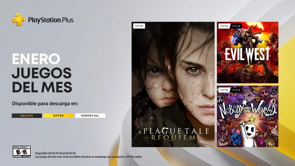 “A Plague Tale: Requiem”, “Evil West” y “Nobody Saves the World” son los tres títulos de enero que llegan a PS Plus.