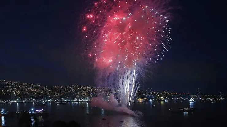Show pirotécnico en Valparaíso