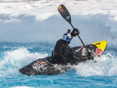 El kayakista que descendió por el glaciar más alto del mundo