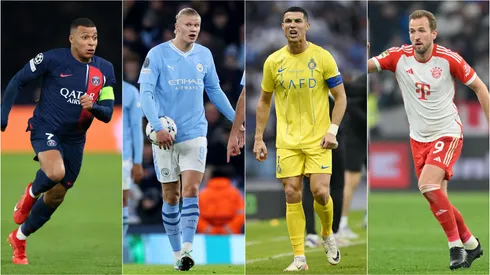 Haaland y Cristiano buscan quedarse con el primer lugar como goleador del año 2023. Mbappé y Kane ya no tendrán más partidos y ruegan para que no los superen.