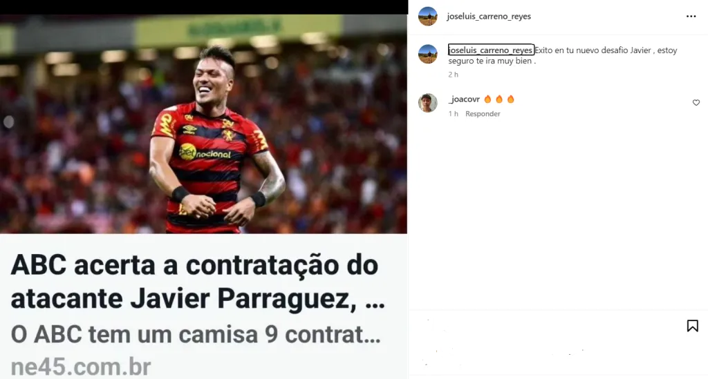 Captura Instagram José Luis Carreño.