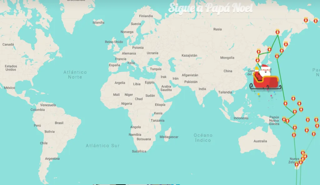 Así iba el recorrido de Santa esta mañana