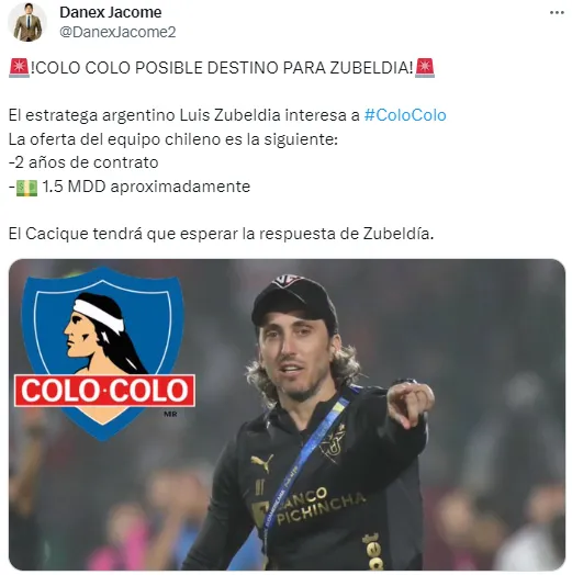 ¿Zubeldía a Colo Colo?