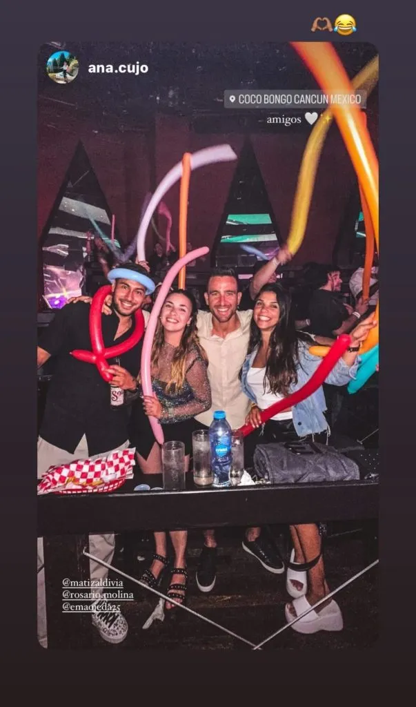 Los jugadores de Universidad de Chile disfrutando en Cancún, México. Foto: Instagram.