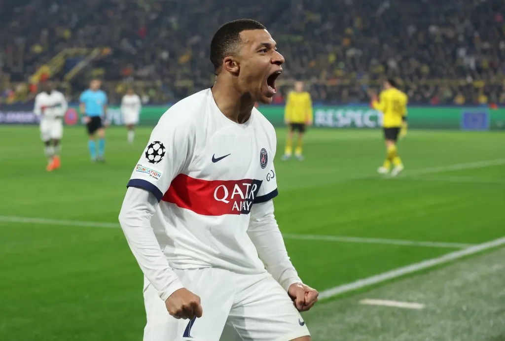 Kylian Mbappe anotó un gol que fue anulado por el VAR, en el último encuentro del PSG ante el Borussia Dortmund | Getty Images