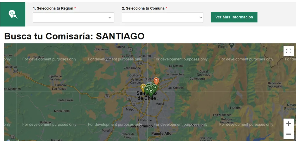 Así podrás ver dónde está la comisaría más cercana.