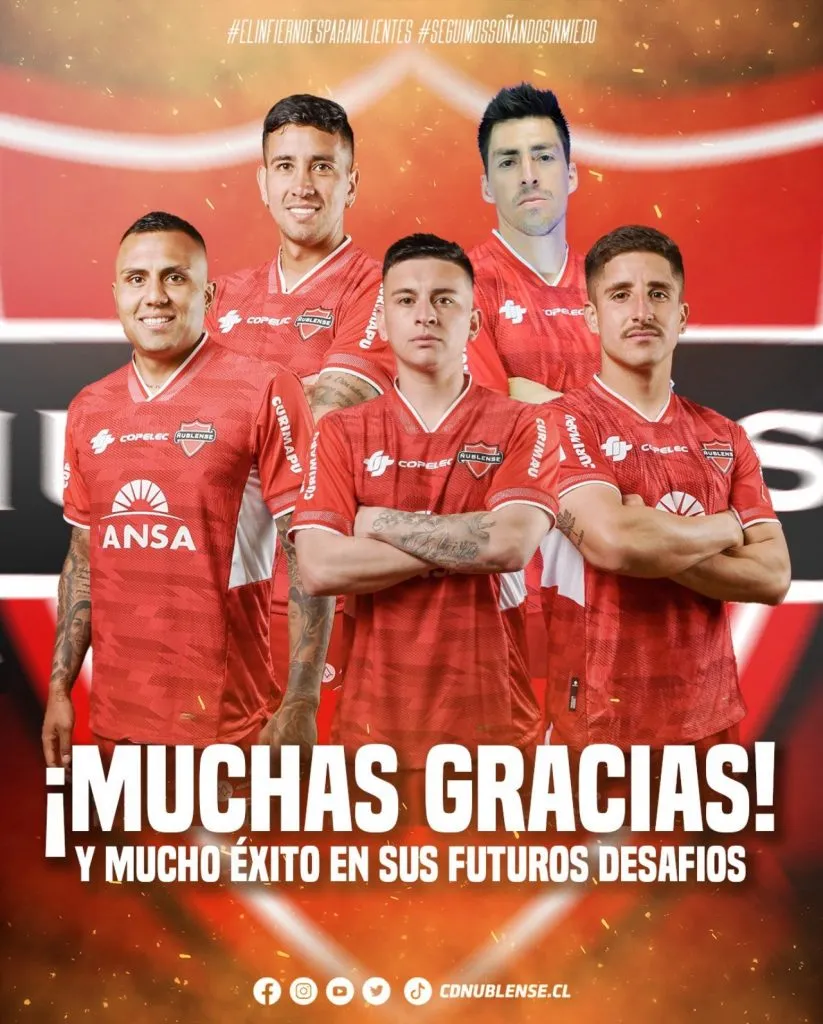 El anuncio oficial de las salidas tras el torneo 2023 (Ñublense)