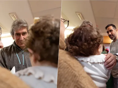 Pellegrini y Claudio Bravo encabezan visita a niños en el hospital