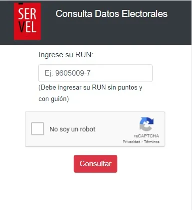 Captura de la plataforma para consultar si fuiste designado vocal de mesa entre otros datos electorales
