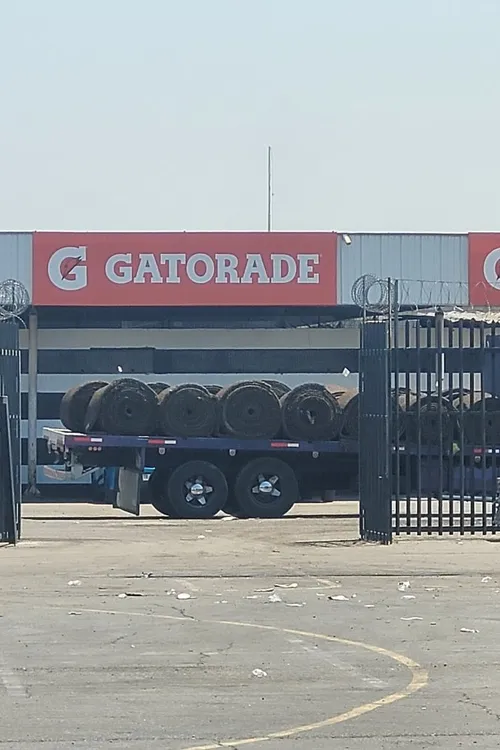 Los fardos de pasto ya están listos para ser instalados en el Estadio Monumental. | Foto: @TheSportingBoy.