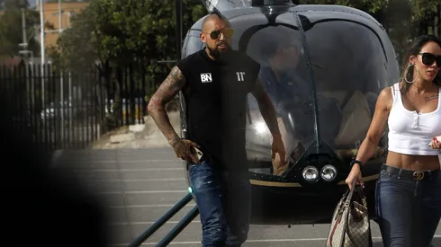 Arturo Vidal ya sabe lo que es llegar al Monumental arriba de un helicóptero.