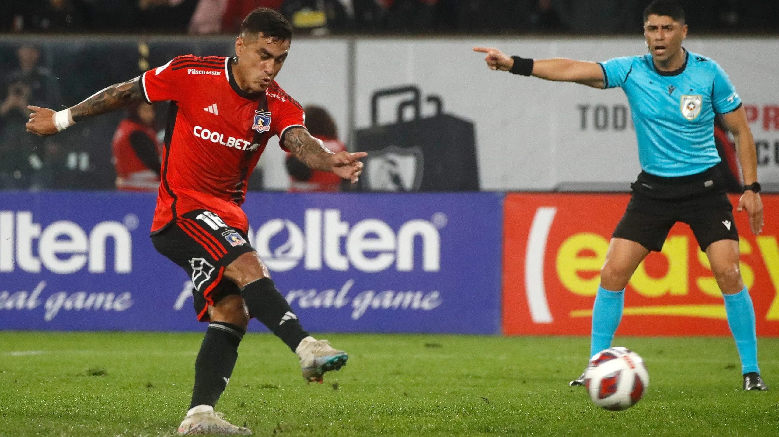 Darío Lezcano en el partido entre Colo Colo y Unión La Calera. Copa Chile 2023 (Photosport)
