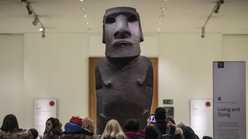 Hoa Hakananai’a se encuentra en el Museo Británico.