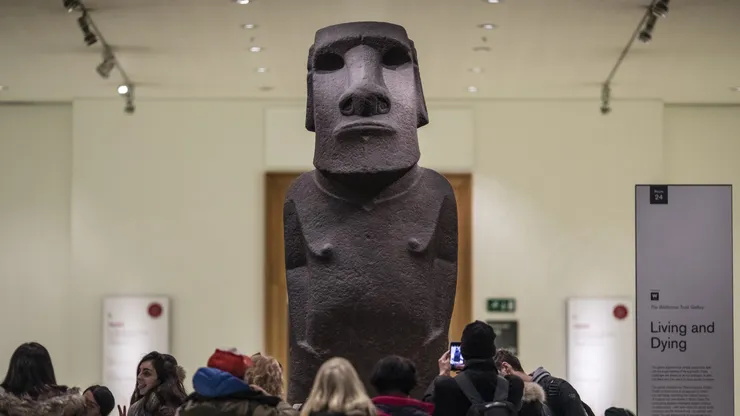 Hoa Hakananai’a se encuentra en el Museo Británico.