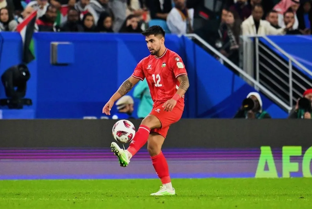 Camilo Saldaña tiene seis partidos jugados por la selección de Palestina. Dos fueron en esta edición de la Copa Asia. (Foto: Palestina).