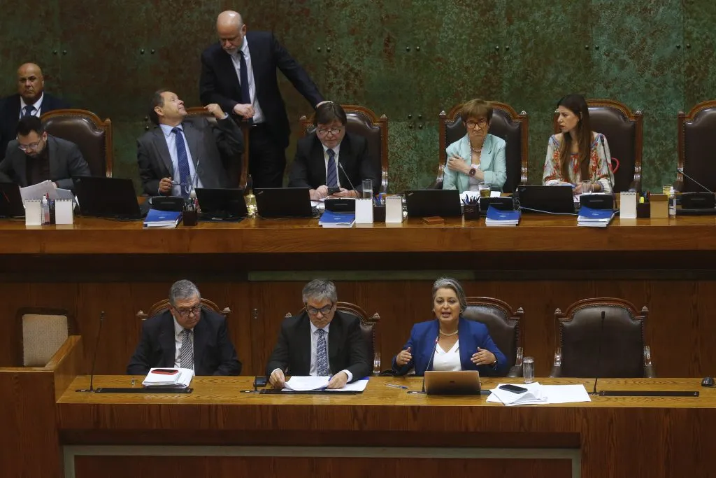 Valparaiso, 22 de enero de 2024
La ministra Jeanette Jara y el ministro Mario Marcel durante la Sesion de la Camara de Diputados 
Sebastian Cisternas/Aton Chile