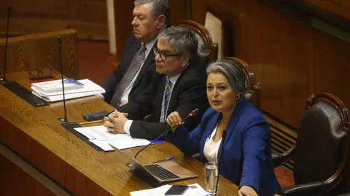 Valparaiso, 22 de enero de 2024 La ministra Jeanette Jara y el ministro Mario Marcel durante la Sesion de la Camara de Diputados Sebastian Cisternas/Aton Chile