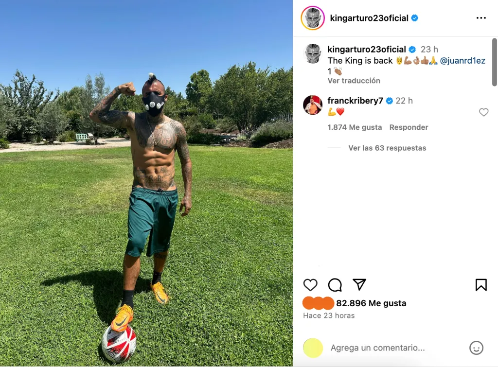 Arturo Vidal y Franck Ribéry son amigos desde hace largos años. | Foto: Instagram kingarturo23oficial