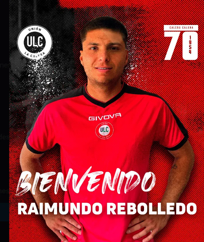 La gráfica de bienvenida para Raimundo Rebolledo. (Captura Unión La Calera).