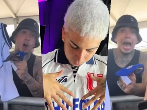 ¡Quedó loco! Le regalan camiseta retro de la U a Young Cister