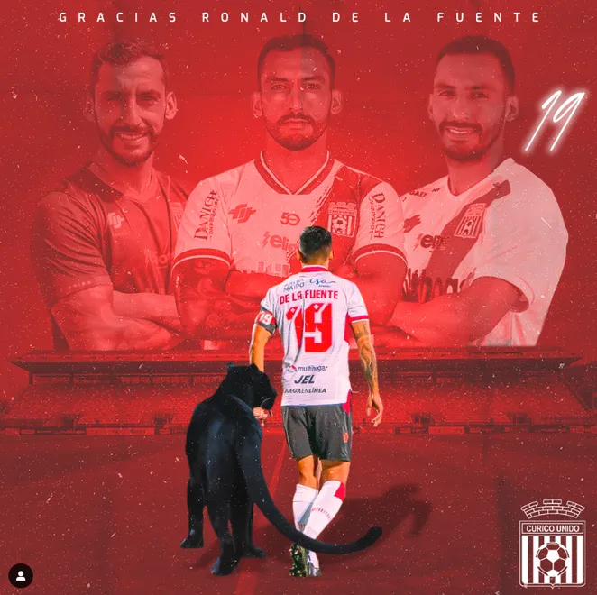 La gráfica para despedir a Ronald de la Fuente de Curicó Unido. (Foto: Curicó Unido).