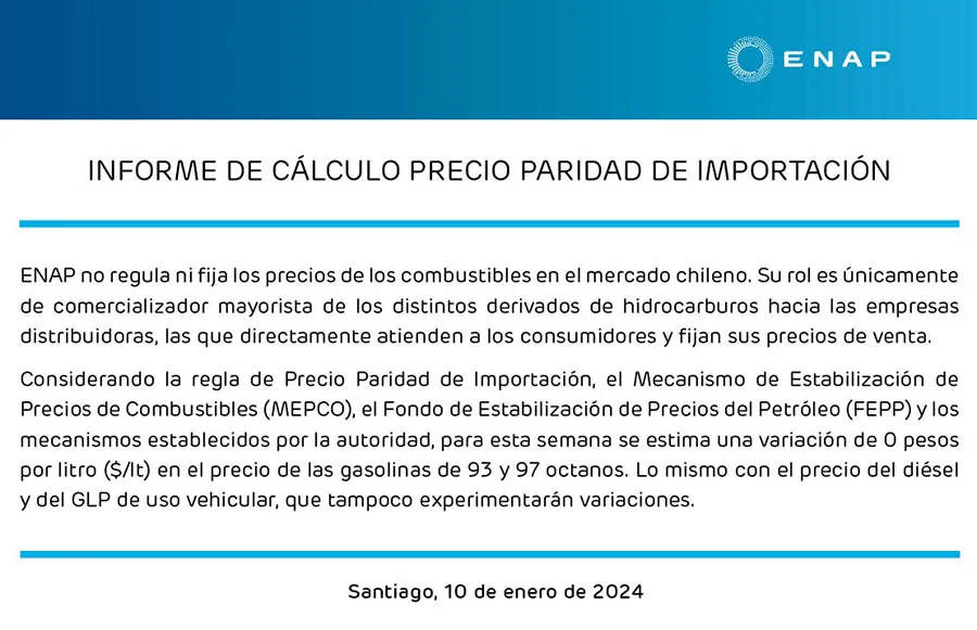 El último informe de ENAP