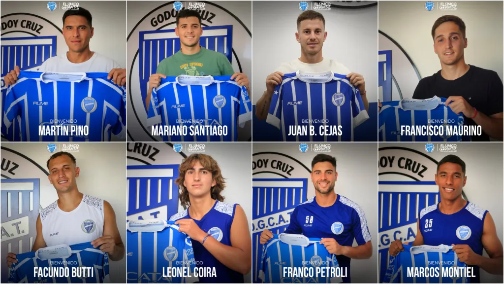 Ocho de las nueve caras que se suman a Godoy Cruz antes de enfrentar a Colo Colo | Redes Godoy Cruz