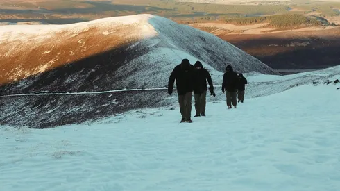 Los trabajos de construcción de equipo en Escocia.