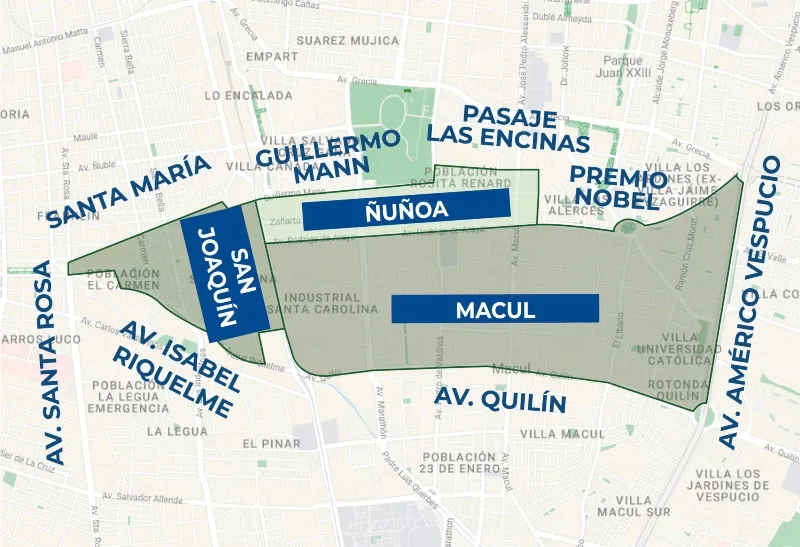 Mapa del perímetro afectado por el corte de agua