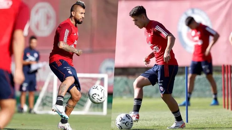 Arturo Vidal fue invitado de lujo en el entrenamiento de la selección chilena Sub 23 de cara al Preolímpico de Venezuela que arranca a fin de mes.