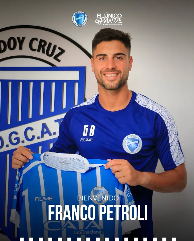 La gráfica para anunciar a Franco Petroli en Godoy Cruz. (Foto: Godoy Cruz).