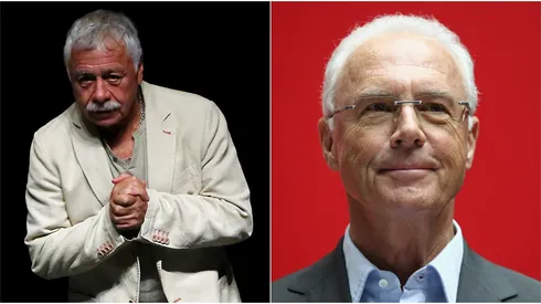 Carlos Caszely se despide de la leyenda Franz Beckenbauer.