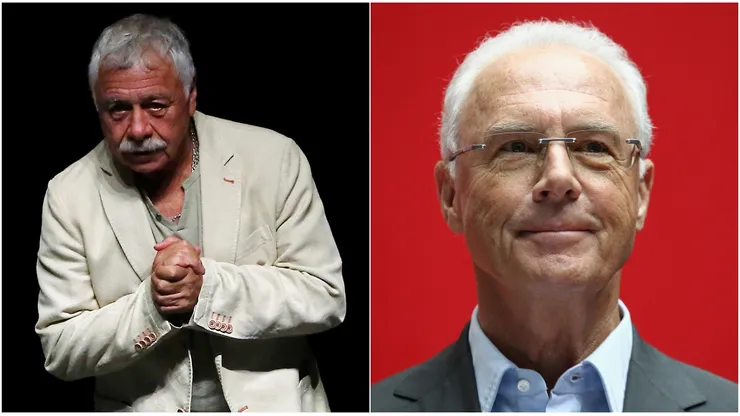 Carlos Caszely se despide de la leyenda Franz Beckenbauer.