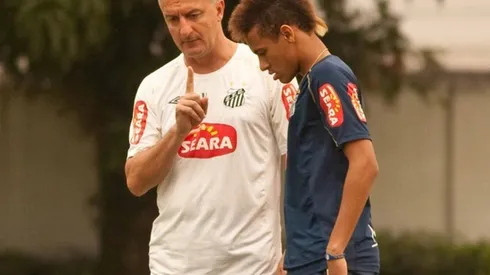Neymar y Dorival en Santos: lo cortó en 2010.