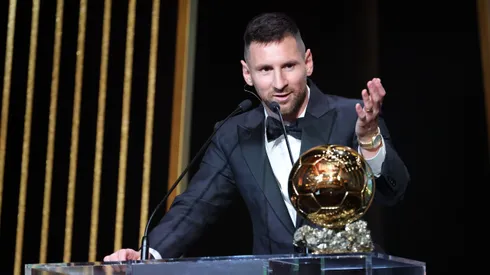 Lionel Messi en su discurso de agradecimiento en el Balón de Oro 2023.