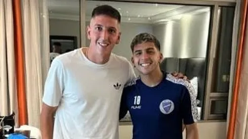 El defensa del Morning junto a López Muñoz