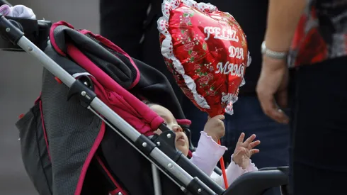 Dia de la madre en el centro de Santiago.