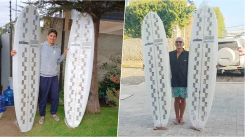 La basura que fue recolectada en distintas playas de Chile se transforman en playas de surf.