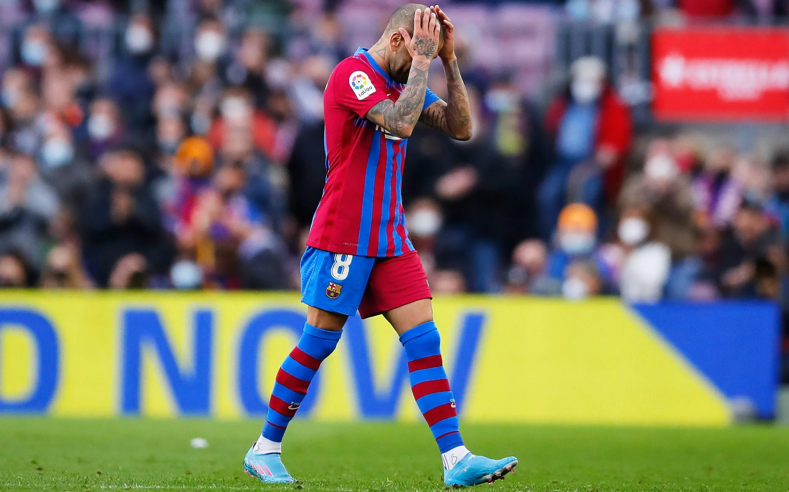 Dani Alves en su segundo paso por Barcelona, 2022 (Getty Images)
