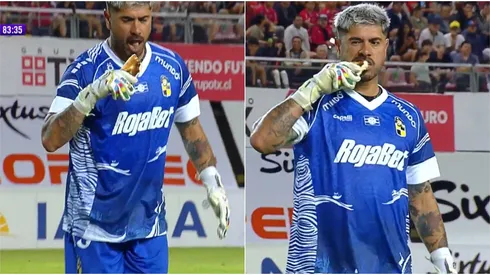 Diego Sánchez fue más atrevido que Piero Maza cuando le tiraron comida.