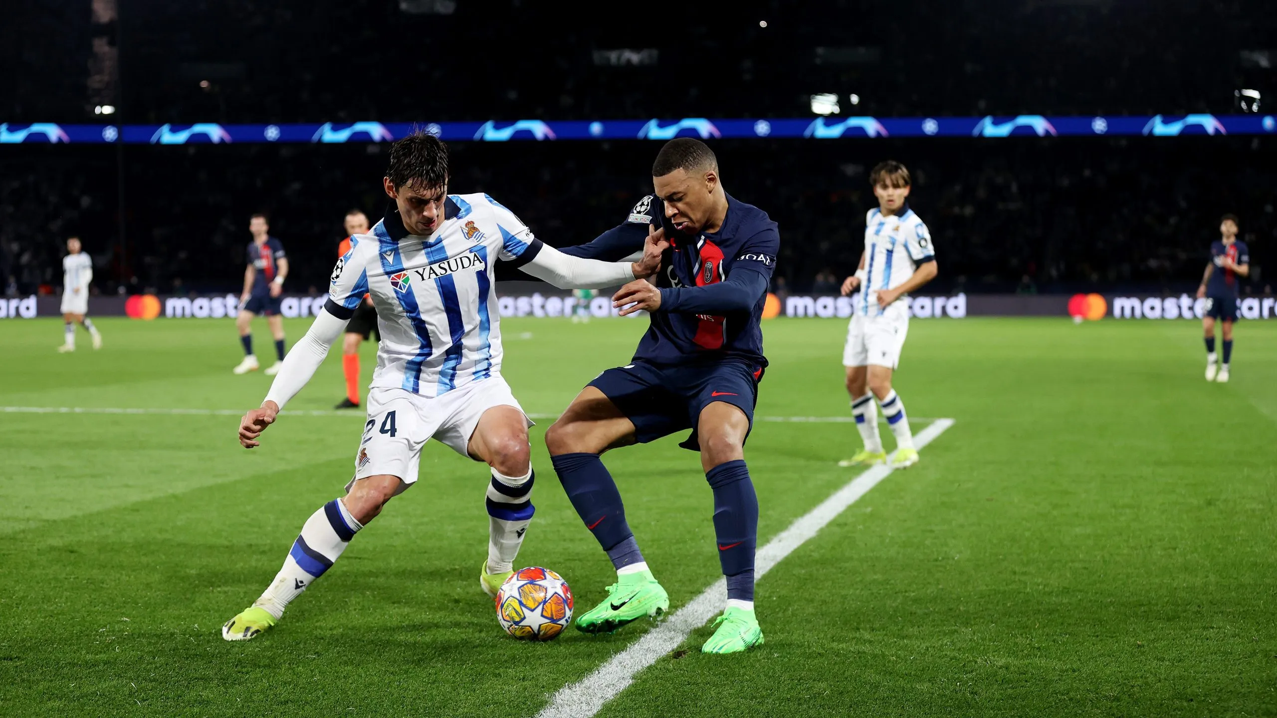 Kylian Mbappé frente a Real Sociedad por Champions League (Getty Images)