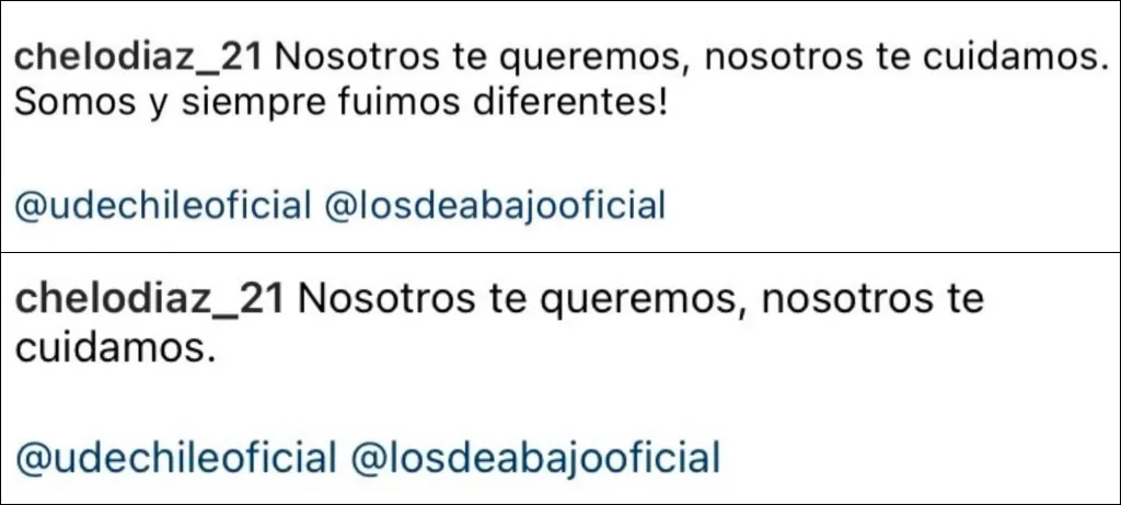 El cambio en la publicación de Marcelo Díaz