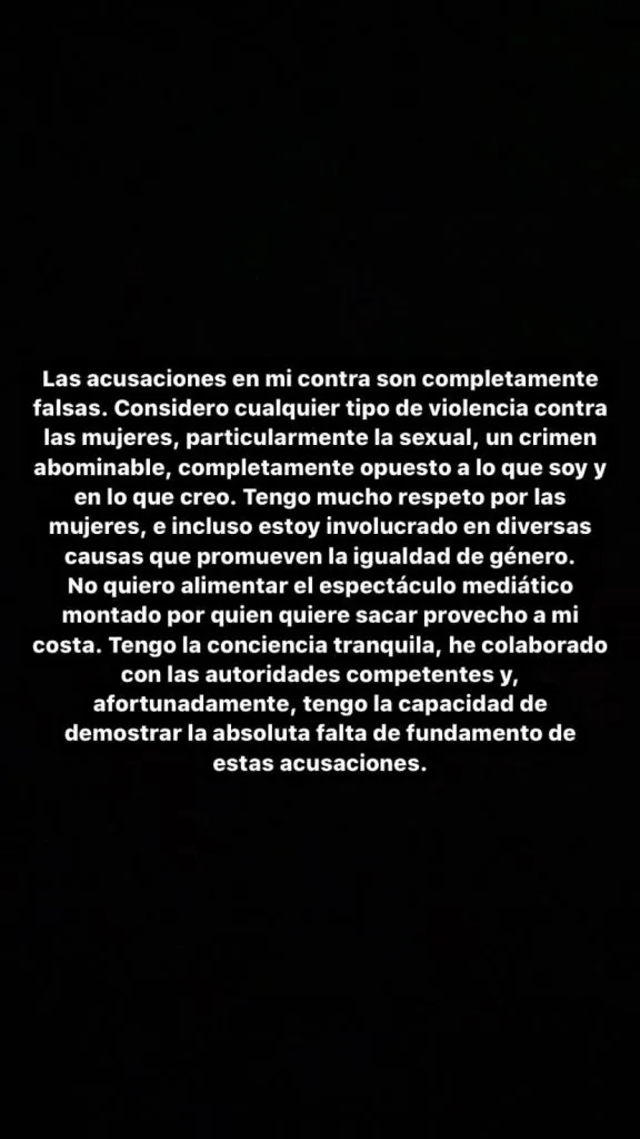 La declaración de William Carvalho en redes sociales (Instagram)